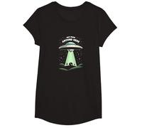 Not from Around Here: Alien Visitor Sci-FI Humour T-Shirt, Fille, Noir, XS