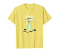 Not from Around Here: Alien Visitor Sci-FI Humour T-Shirt, Homme, Citron, XL