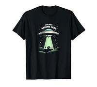 Not from Around Here: Alien Visitor Sci-FI Humour T-Shirt, Homme, Noir, S