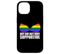 Not Gay But Very Support LGBT Straight Ally Bra Meme Coque pour iPhone 14