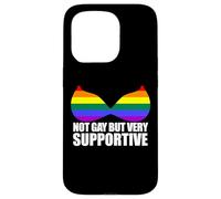 Not Gay But Very Support LGBT Straight Ally Bra Meme Coque pour iPhone 15 Pro