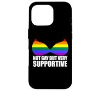 Not Gay But Very Support LGBT Straight Ally Bra Meme Coque pour iPhone 16 Pro