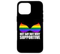 Not Gay But Very Support LGBT Straight Ally Bra Meme Coque pour iPhone 16 Pro Max