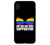 Not Gay But Very Support LGBT Straight Ally Bra Meme Coque pour iPhone XS Max