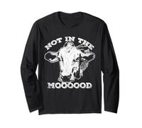 Not in The Mood T-Shirt Funny Cow Manche Longue