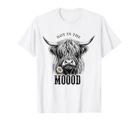 Not in The Moood Funny Highland Cow Pun Heilan Coo Daisy T-Shirt