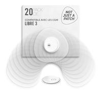 Not Just A Patch Freestyle Libre 3 Plus Patchs capteurs 20unité Résistants à la transpiration et maintien sûr avec trou de ventilation pour une adhérence optimale et une protection douce Claire