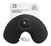 Not Just A Patch Protection Capteur Dexcom G7-20unité, Noir | Protection étanche, tenue 10 à 14 jours et ouverture d’aération précise, pour Dexcom G7, One et One+.