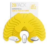 Not Just A Patch X-Patch Lot de 20 patchs de capteur CGM - Résistants à l'eau Omnipod 5 patchs adhésifs - Durable pour un style de vie actif pendant 10 à 14 jours - Compatible avec Dexcom G6, Libre