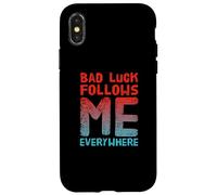 Not Lucky Bro Text Funny People My Bad me Suit Partout Coque pour iPhone X/XS