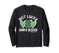 Not Lucky Simply Blessed Christian St Patrick Day Irish Manche Longue
