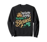 Not Lucky Simply Blessed Romans 4:7-8 Christian Clover Faith Sweatshirt