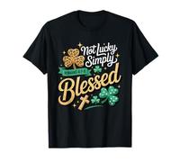 Not Lucky Simply Blessed Romans 4:7-8 Christian Clover Faith T-Shirt