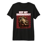 Not My Emergency Funny Lazy Cat Sarcastique T-Shirt Haut de Gamme