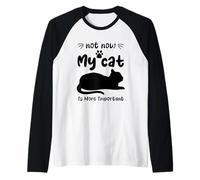 Not Now My Cat Is More Important Chat drôle Manche Raglan