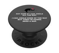 Not Sure If I Can Jingle All The Way - Cat Funny Christmas PopSockets PopGrip Adhésif