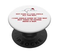 Not Sure If I Can Jingle All The Way - Cat Funny Christmas PopSockets PopGrip Adhésif