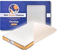 Not Swiss Cheese Dunlop Oreiller cervical orthopédique 100 % mousse de latex Taille standard pour soulager les douleurs cervicales 60 x 40 x 14 cm