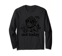 Not Today Funny Retro Monkey UFO Desert Vintage Humour Manche Longue