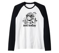 Not Today Funny Retro Monkey UFO Desert Vintage Humour Manche Raglan