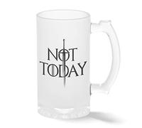 Not Today Game Of Thrones Arya Stark Bière transparente Tasse Stein 0.5L