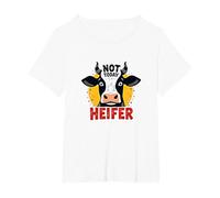 Not Today Heifer Vache drôle Animal de Ferme Impertinent T-Shirt, Femme Grandes Tailles, Blanc, 1X