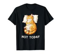 Not Today Lazy Sleeping Orange Cat Meme Funny Morning Mood T-Shirt Graphique avec Valeur