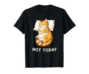 Not Today Lazy Sleeping Orange Cat Meme Funny Morning Mood T-Shirt Graphique avec Valeur
