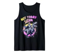 Not Today Satan Christian Humour Tee Funny Jésus & Dinosaure Débardeur