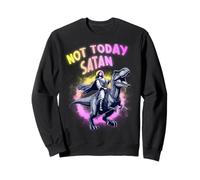 Not Today Satan Christian Humour Tee Funny Jésus & Dinosaure Sweatshirt