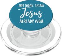 Not Today Satan Jesus Already Won Christian Bold Faith PopSockets PopGrip pour MagSafe