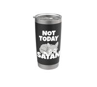 Not Today Satan Loup Mignon Bébéloup Citation Gobelet isotherme en acier inoxydable double paroi