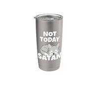 Not Today Satan Loup Mignon Bébéloup Citation Gobelet isotherme en acier inoxydable double paroi