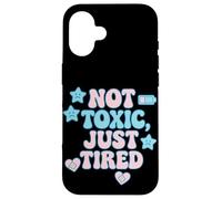 Not Toxic Just Tired Pastel Sad Star Citation Tee Coque pour iPhone 16