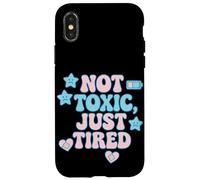 Not Toxic Just Tired Pastel Sad Star Citation Tee Coque pour iPhone X/XS