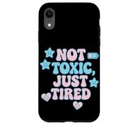 Not Toxic Just Tired Pastel Sad Star Citation Tee Coque pour iPhone XR