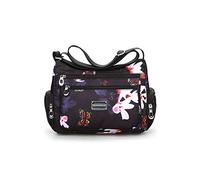 NOTAG Sac Bandoulière Femme Léger Sac à Bandoulière Multi-Poches Sac à Main Imperméable Nylon pour Voyage (HD)