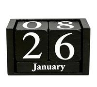 Notakia Calendrier perpétuel en bois noir, élégant et durable pour la maison et le bureau