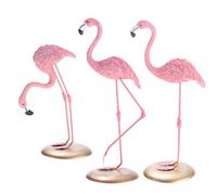 Notakia Lot de 3 Statues de Flamants Roses en résine - Décoration de Collection - Cadeau - Ornements de Cour - Composites de résine Rose Vif - Décoration idéale pour la Maison et Le Jardin