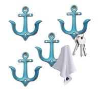 Notakia Lot de 4 crochets muraux décoratifs en métal antique shabby chic pour la maison, la salle de bain, les manteaux, les serviettes, les manteaux, les crochets muraux vintage rustiques en fonte