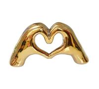 Notakia Statue dorée en forme de cœur pour salon, chambre à coucher, bibliothèque, table basse, étagère moderne, sculpture de doigt d'amour pour décorations de mariage, cadeaux, anniversaire unique