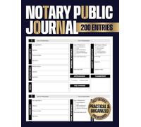 Notary Public Journal: Professional Record Book for Documenting Notarial Acts Signer Details Identification Fees and Signatures
