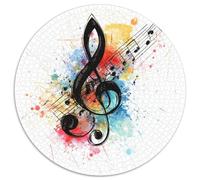Notation Musique Puzzle Rond 1000 Pièces pour Adultes DIY Difficile Impossible Qualité Supérieure Décompression 1000pcs (67.5x67.5cm)