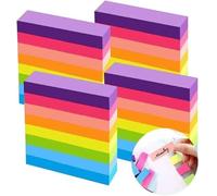 Note Autocollant, 1600 Feuilles Auto-Adhésif Couleur Notes Adhésives, Notes Autocollantes Marque Pages Pour Book Etudiants Lecture Bureau(8 Couleurs, 76 x 15mm)