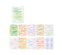 Note autocollante adhésive polyvalente créative peinte à la main, feuilles d ' écriture réutilisables pour les bureaux et l ' école, blocs-notes à thème couleur, carnet de notes, carnet de notes
