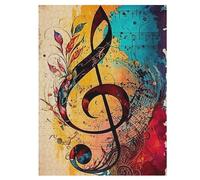 Note de Musique 500 Pièces Puzzle en Bois pour Adultes Enfants, Puzzles Impossible, Jeu D'adresse pour Toute La Famille, 55×41cm