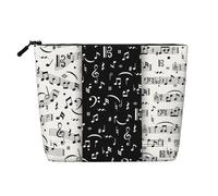 Note de Musique Blanche et Noire,Trousse de Toilette de Voyage Portable, Imitation Lin, en Lin.