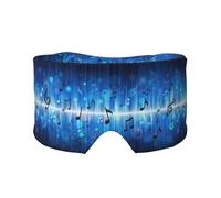 Note de musique bleue,Masque pour les yeux bloquant la lumière Cache-yeux et cache-oreilles pour le sommeil