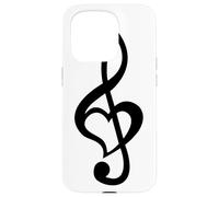 Note de Musique Clé de Sol Cœur Love Lovers & Artists Coque pour iPhone 15 Pro