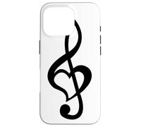 Note de Musique Clé de Sol Cœur Love Lovers & Artists Coque pour iPhone 16 Pro
